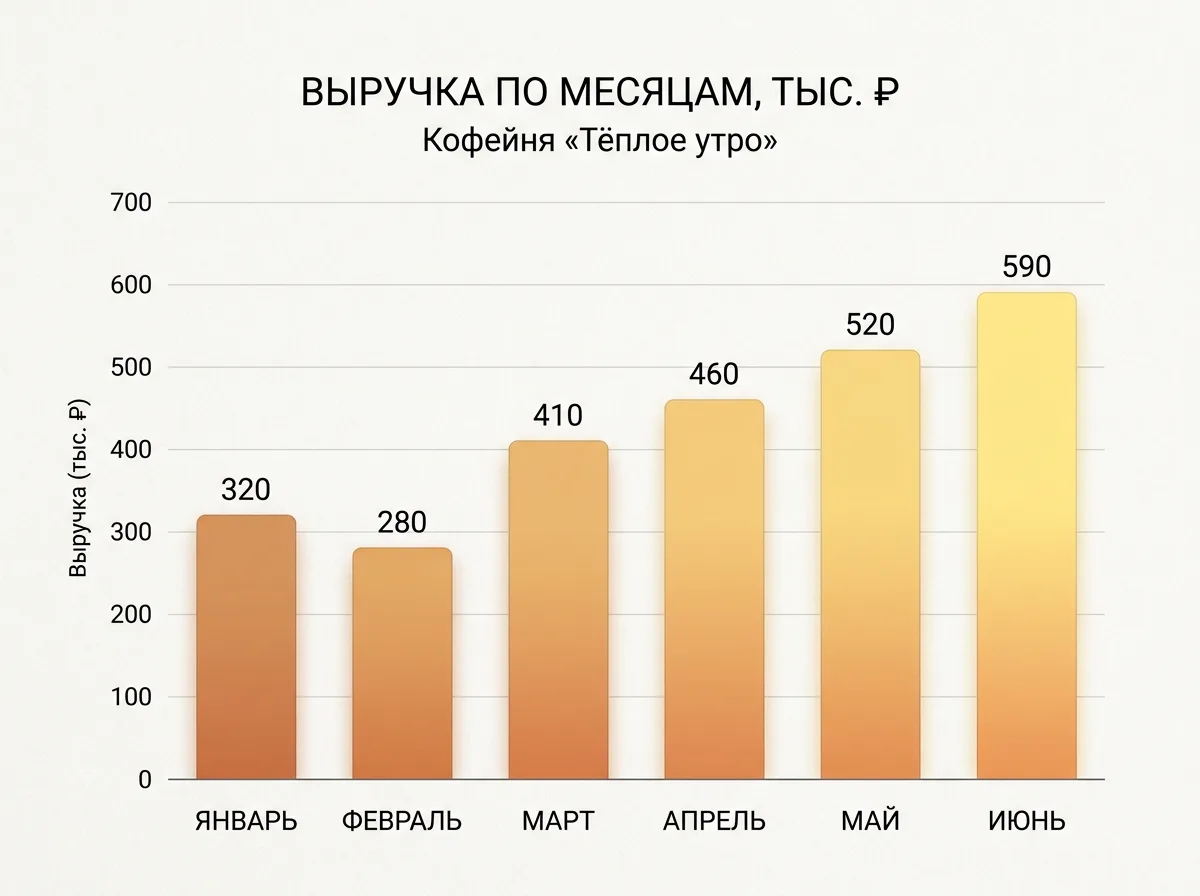 Пример графика, построенного ёжом по данным