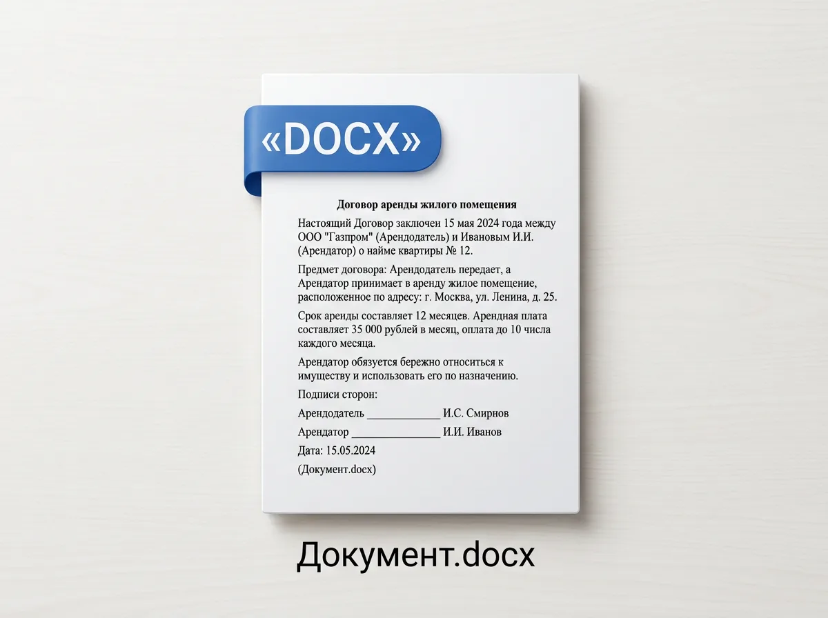 Документ в формате DOCX, отправленный в чат