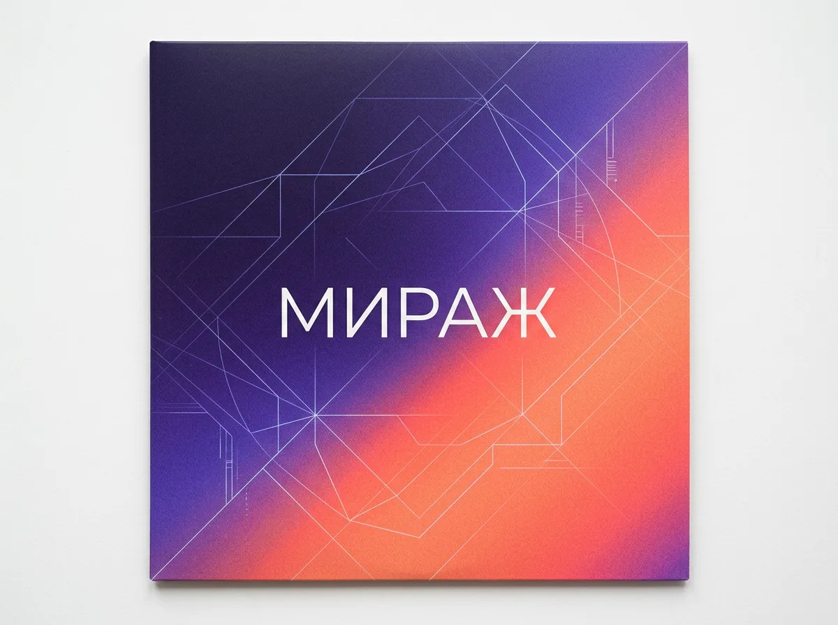 Обложка альбома «МИРАЖ» с ультрафиолетовым градиентом