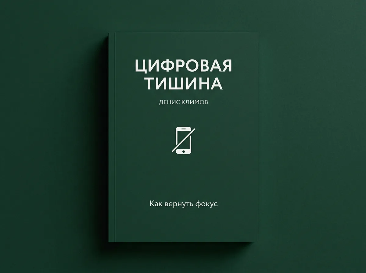 Минималистичная обложка нон-фикшена «Цифровая тишина»