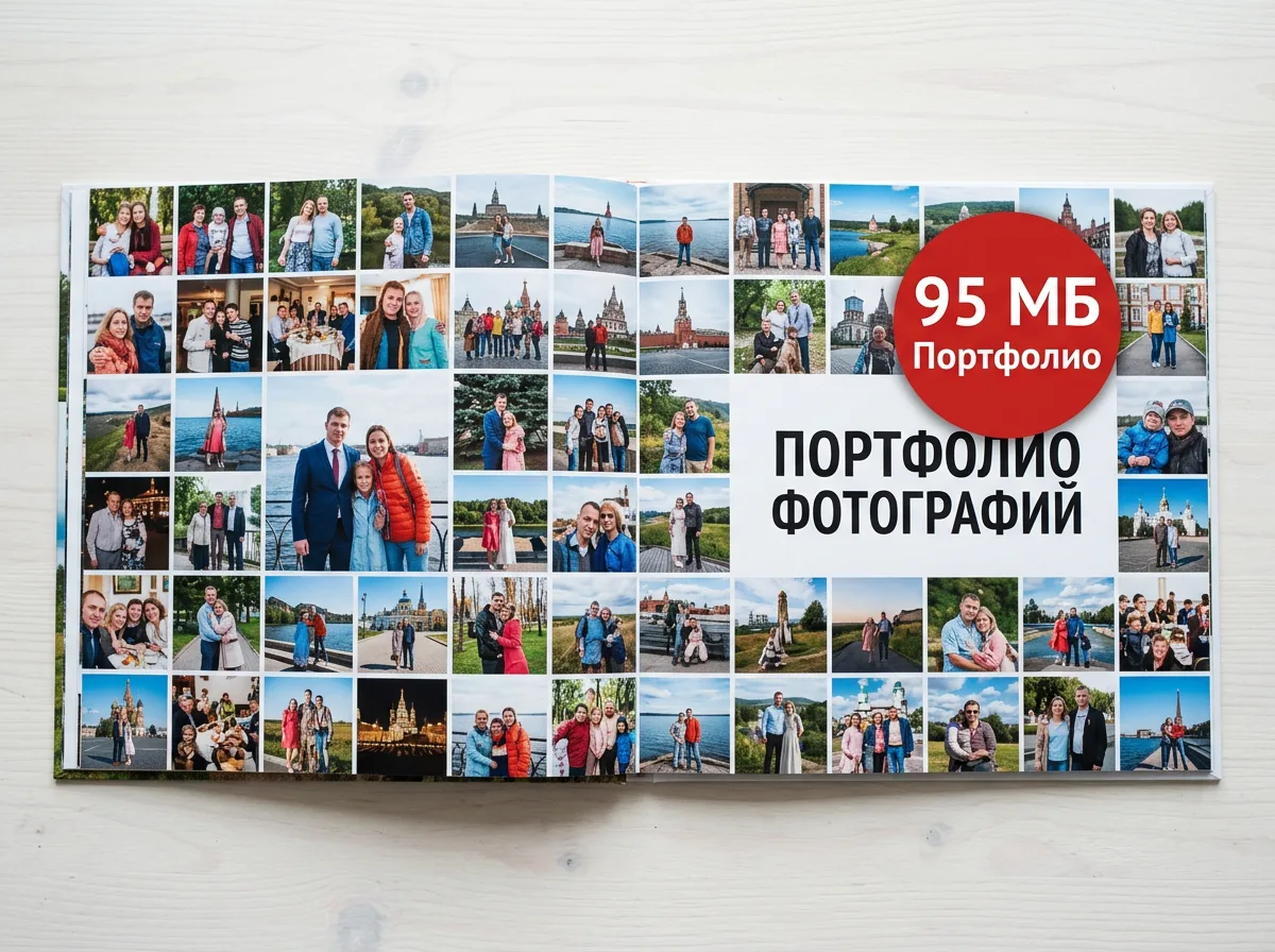 Портфолио в PDF весом 95 МБ
