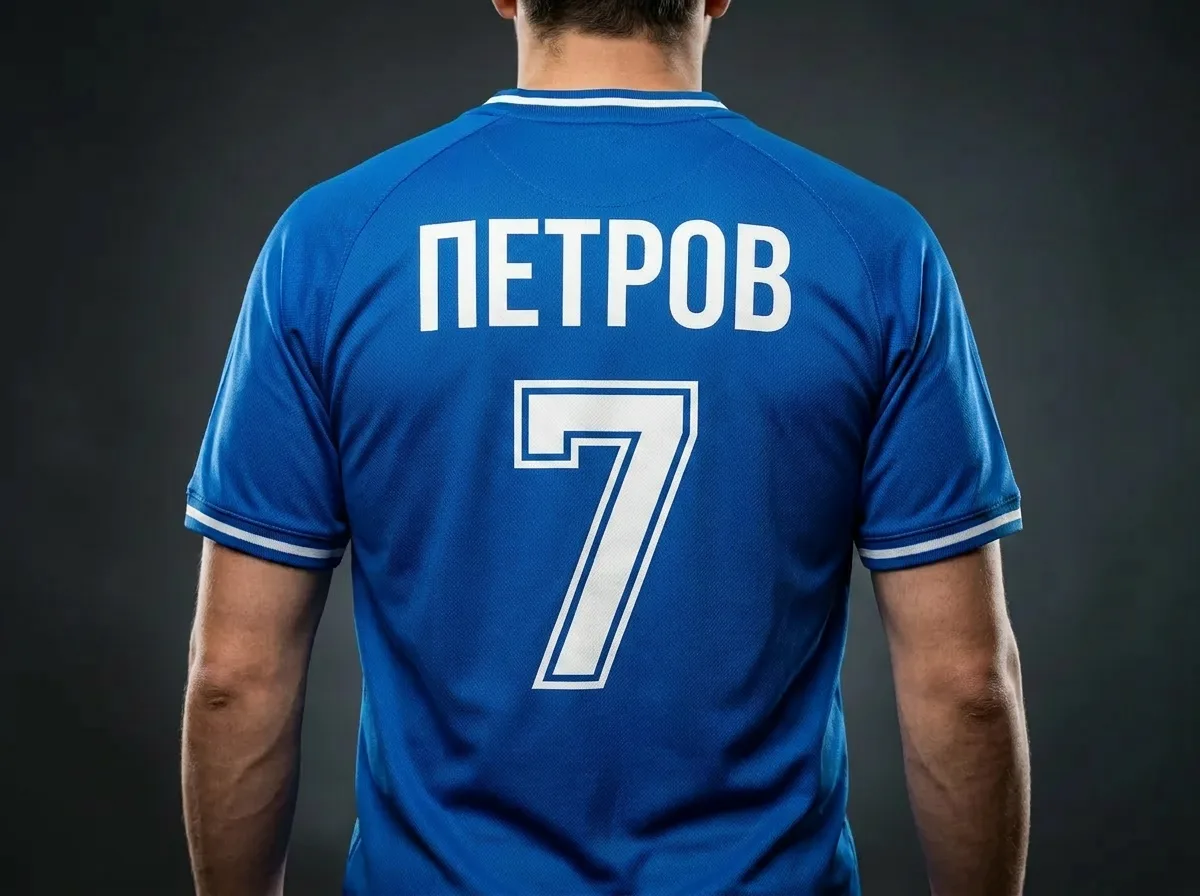 Та же футболка с фамилией «ПЕТРОВ 7»