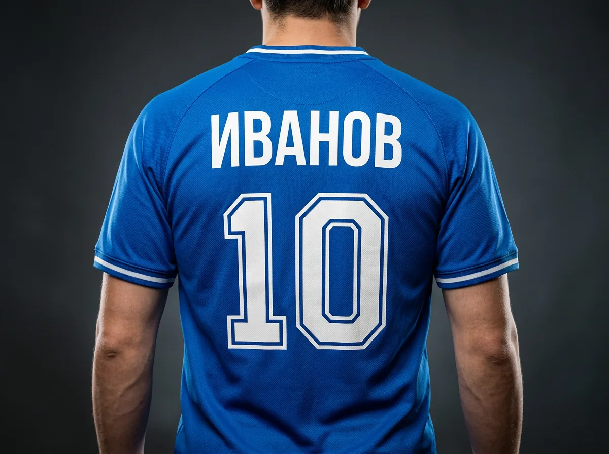 Спортивная футболка с фамилией «ИВАНОВ 10»