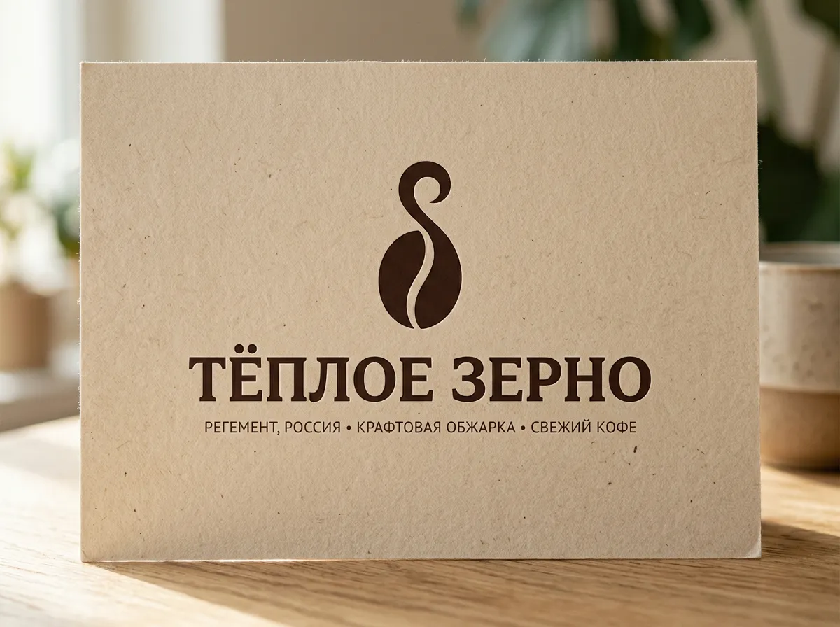 Логотип крафтовой кофейной обжарки «Тёплое Зерно»
