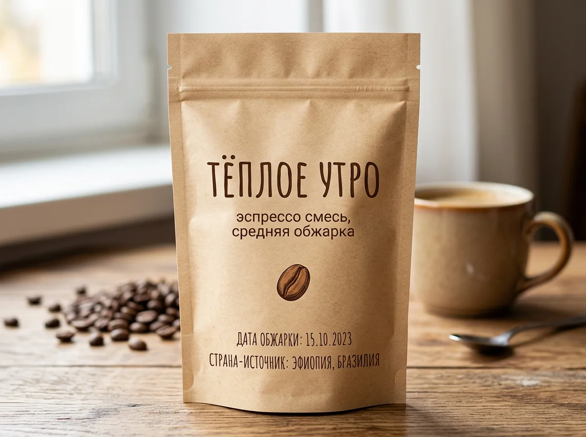 Дойпак крафтового кофе «Тёплое утро»