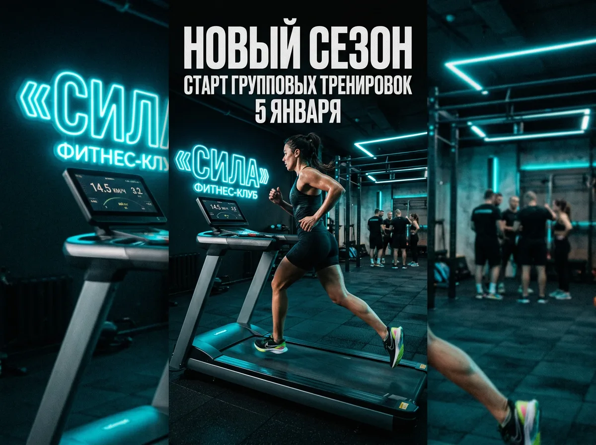 Обложка Reels фитнес-клуба «Сила» к старту нового сезона