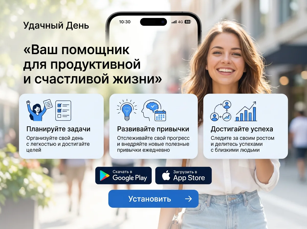 Тот же лендинг приложения на русском