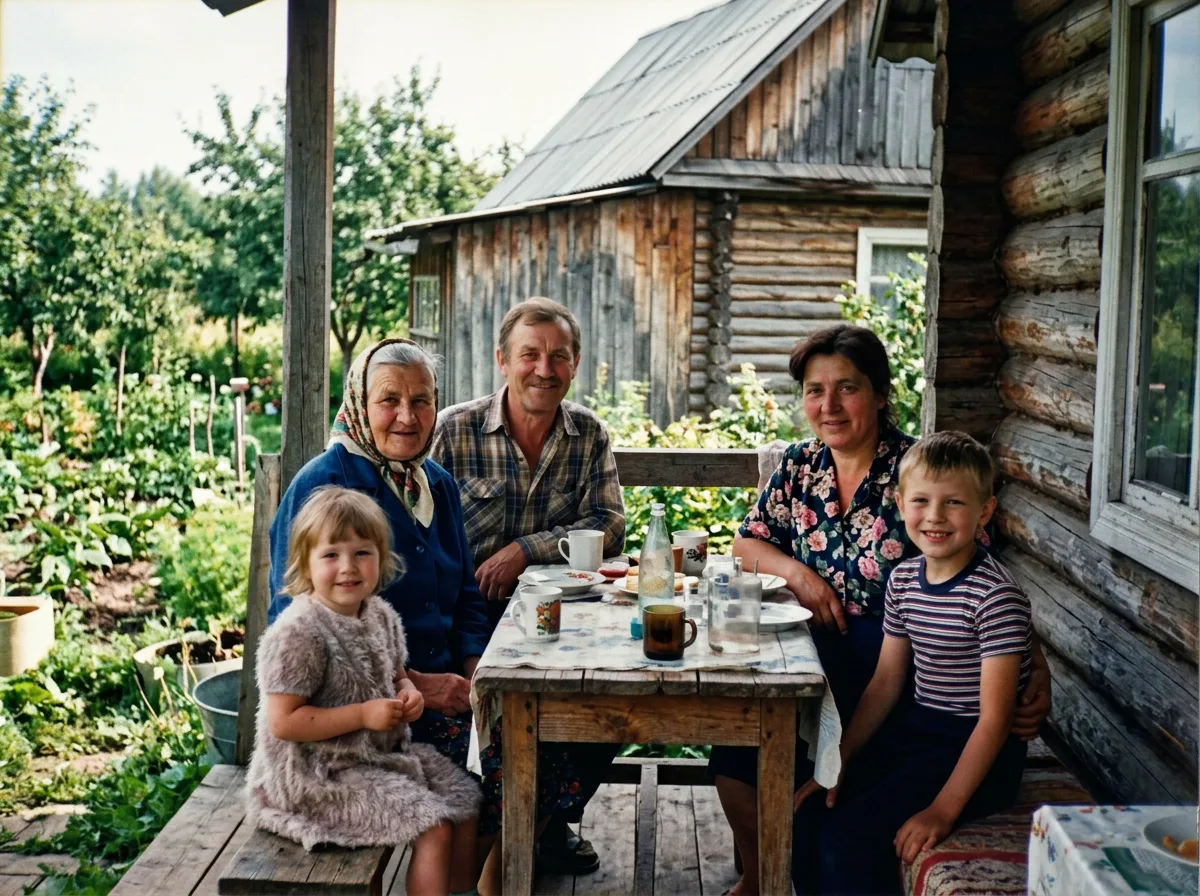 Чёткое семейное фото после ×4