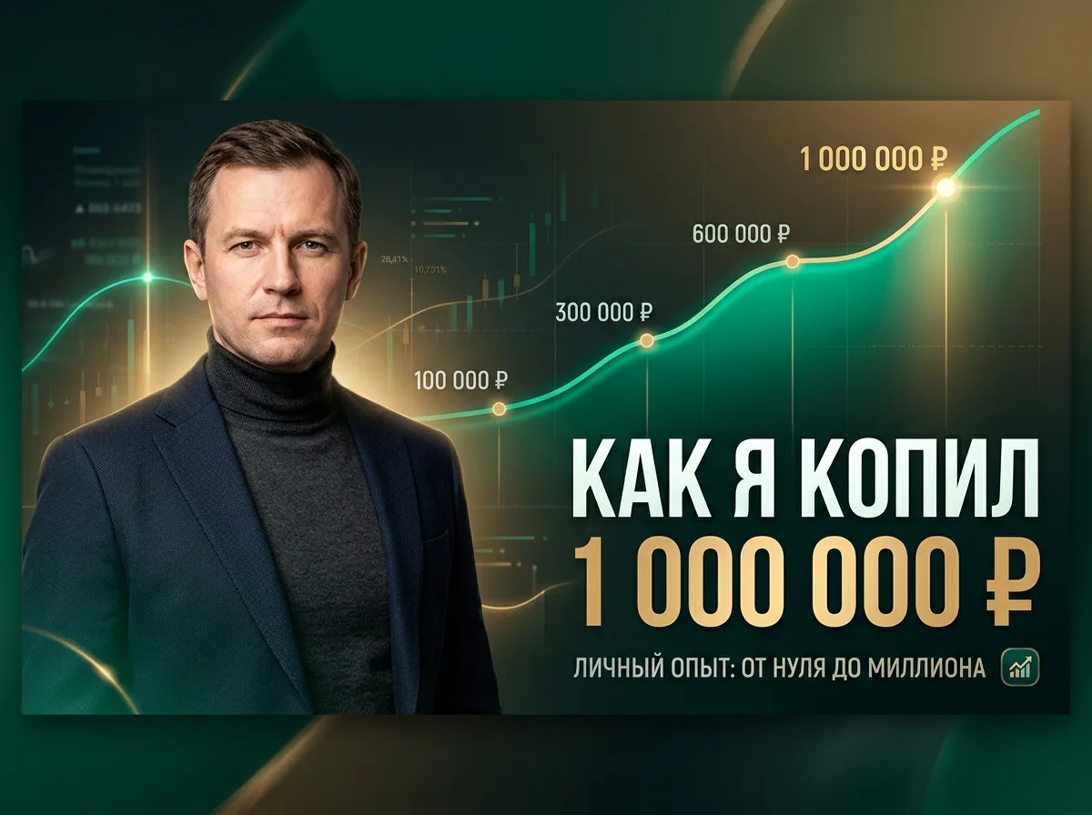 Обложка финансового канала «КАК Я КОПИЛ 1 000 000 ₽»